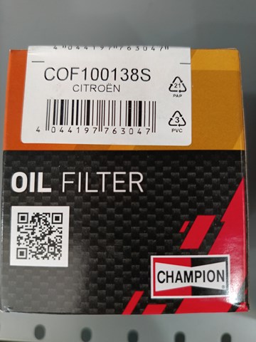 Фільтр масла COF100138S CHAMPION