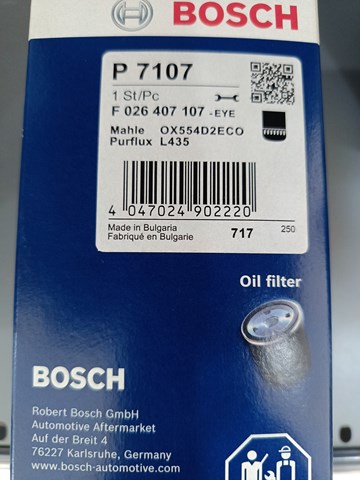 Маслофільтр F026407107 BOSCH