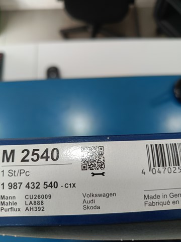 Фільтр салону M2540 BOSCH