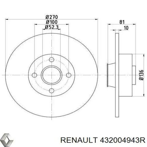Дискові гальма 432004943R RENAULT