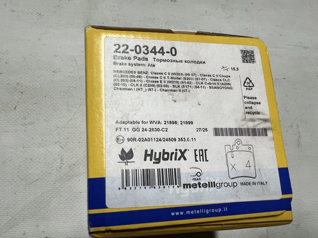 Задні колодки 2203440 METELLI
