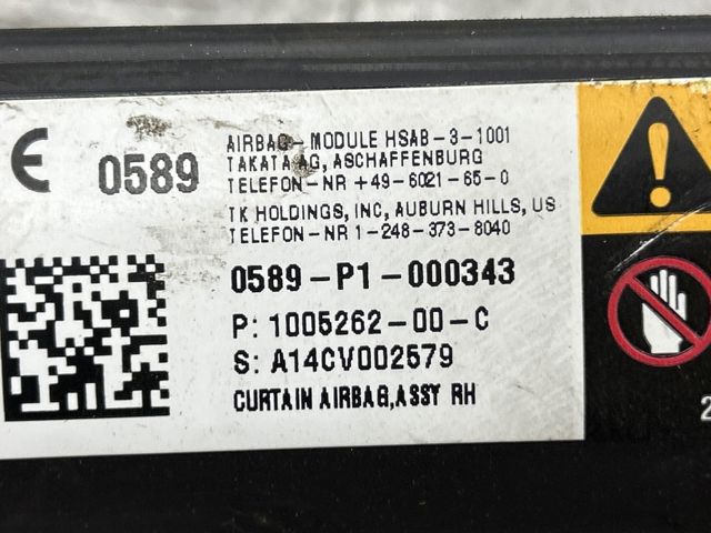 Подушка безпеки, шторка бічна, права, AIRBAG 100526200C TESLA