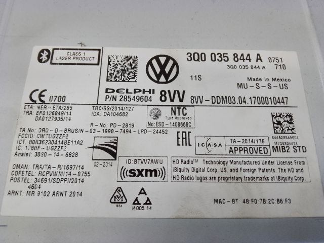 Блок керування мультимедійний 3Q0035878A VAG