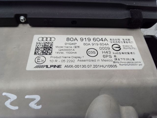 Дисплей бортового комп'ютера 80A919604A VAG