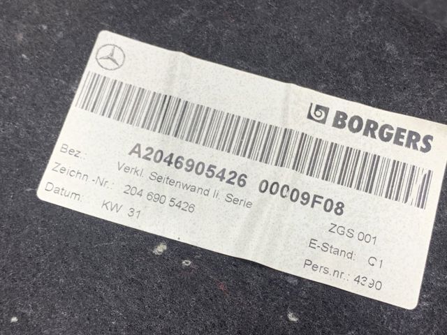 Облицювання багажного відсіку, ліва A2046905426 MERCEDES