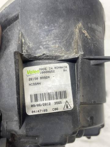 Права протитуманні фари 261508992A NISSAN