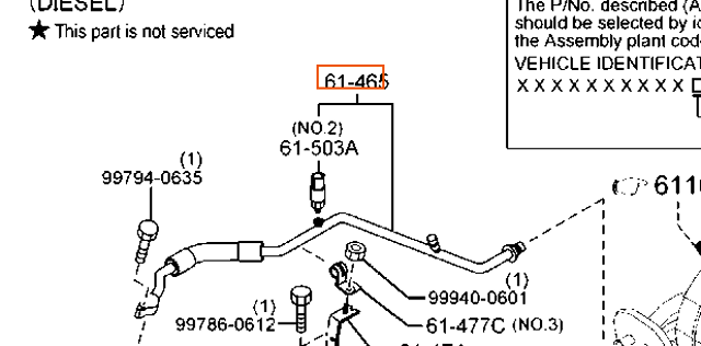 Шланг кондиціонера, від осушувача до випарника BP8F614T0B MAZDA