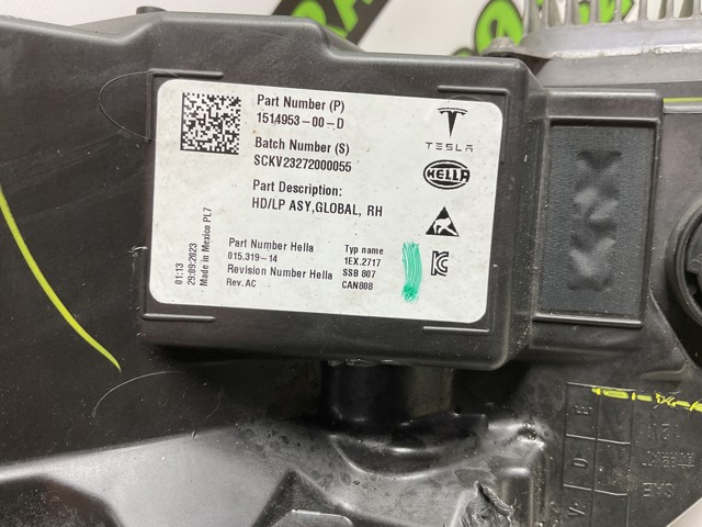Фара комбінована, передня 151495300A TESLA
