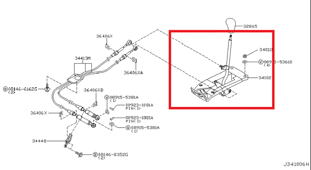 Механизм переключения передач (кулиса, селектор) x-trail t30 341018H800