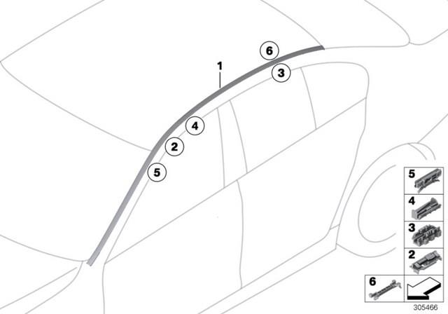 Накладка даху ліва 51137274739 BMW