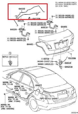 Амортизатор двері п'ятої 6453206100 TOYOTA