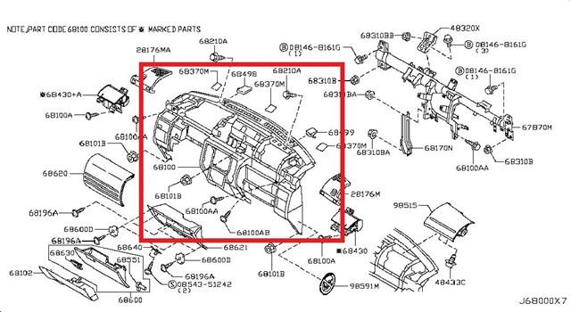 Приладова панель 68100EQ410 NISSAN