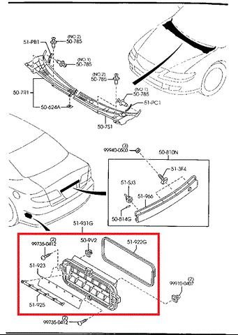 Люк заднього крила C00151920D MAZDA