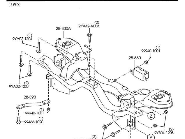 Підвіска задня E22728800B MAZDA