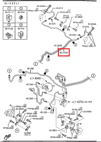 Трубопроводи пневматичного GJ6E45370C MAZDA