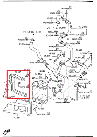 Кронштейн радіатора интеркуллера RF5C13563 MAZDA