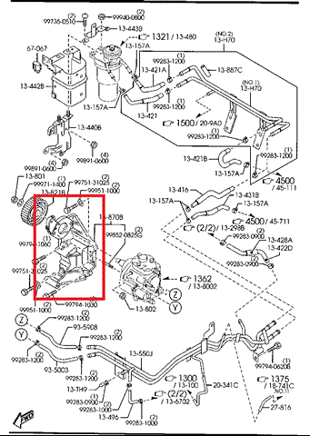 Кронштейн паливного насосу ПНВТ RF5C13G00 MAZDA
