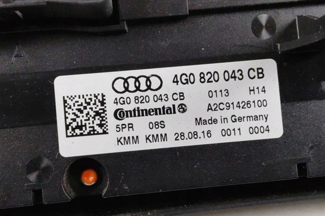 Блок управління режимів опалення / кондиціонування 4G0820043CB VAG
