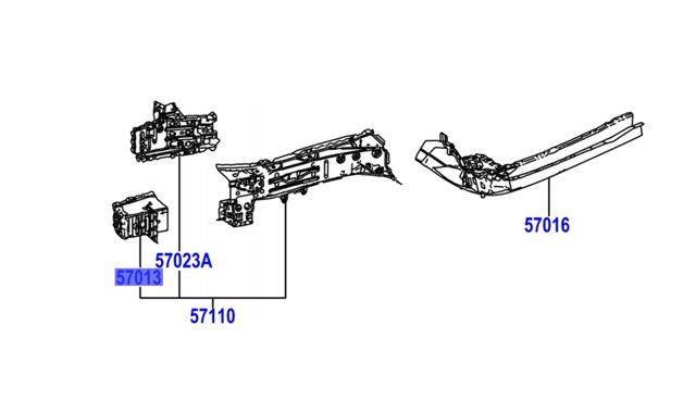 Кронштейн підсилювача переднього бампера 570130E010 TOYOTA