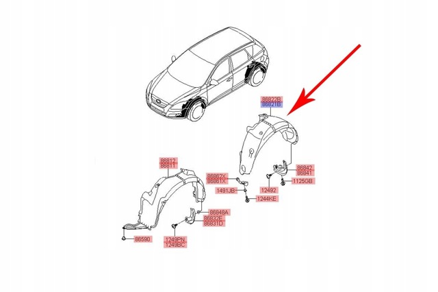 Підкрилок заднього крила, лівий 868211H210 HYUNDAI