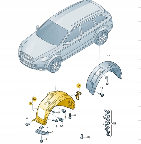 Підкрилок передній лівий 8R0821171F VAG
