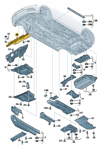 Шумоізоляція моторного щита 8V0863993E VAG