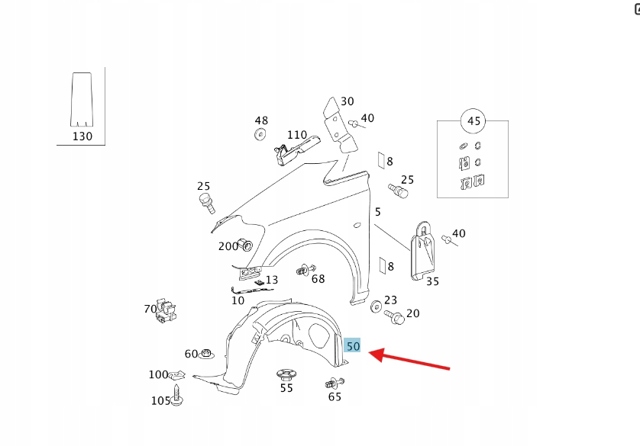 Підкрилок передній лівий A6396843277 MERCEDES