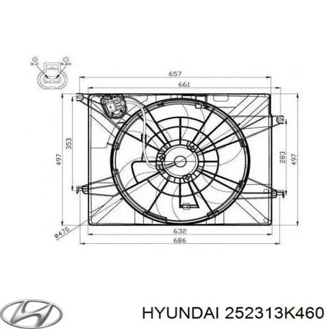 Вентилятор / крильчатка радіатора охолодження 252313K460 HYUNDAI