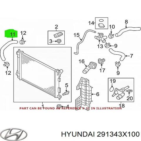 Повітропровід / дефлектор радіатора, правий 291343X100 HYUNDAI