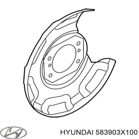 Захист гальмівного диска заднього, правий 583903X100 HYUNDAI