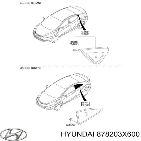 Накладка стійки кузова зовнішня, задня права 878203X600 HYUNDAI