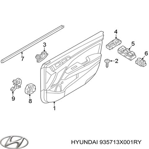 Кнопки переднього лівого склопід'ємника 935713X001RY HYUNDAI