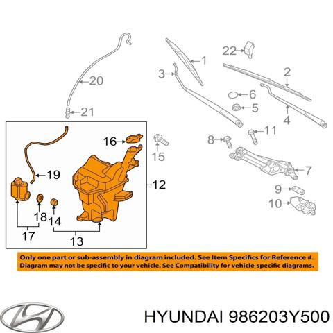 Бачок омивача скла 986203Y500 HYUNDAI