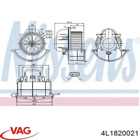 Електромотор пічки 4L1820021 VAG