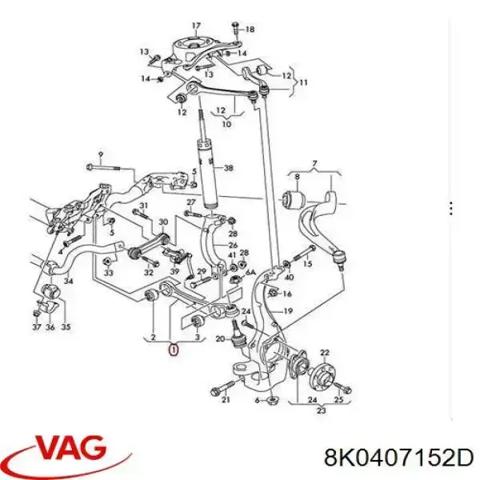 Правий важіль передній нижній підвіски 8K0407152D VAG
