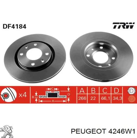 Df4184  trw - гальмівний диск 4246W1
