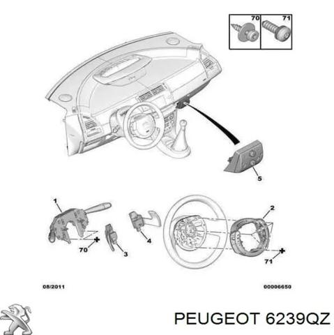 Блок кнопкових перемикачів рульового колеса 6239QZ PEUGEOT