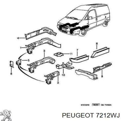 Лонжерон рами передній лівий на citroen jumpy фургон (bs, bt, by, bz) (01.95 - 12.06) 2.0 i 16v (03.00 - ) rfn (ew10j4)