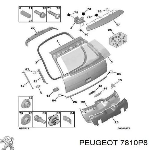 Емблема кришки багажника, фірменнийзначок 7810P8 PEUGEOT