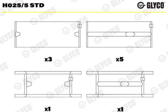 Підшипник ковзання клонували H0255STD GLYCO