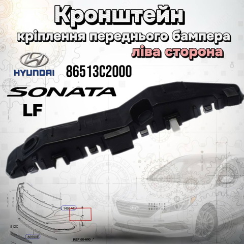 Ліве кріплення переднього бампера 86513C2000 MARKET (OEM)