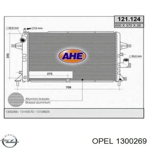 Радіатор системи охолодження двигуна 1300269 OPEL