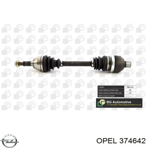 Піввісь передня, права 374642 OPEL