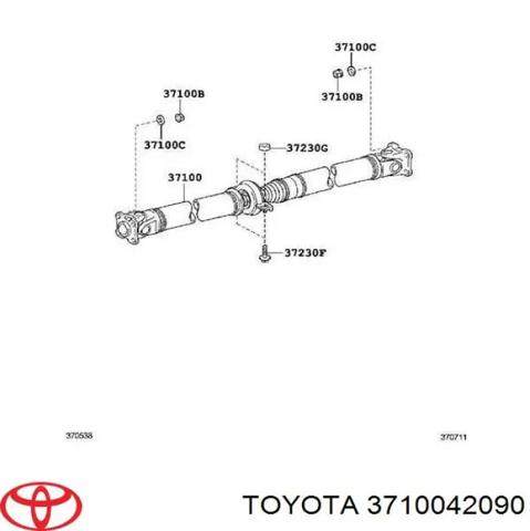 Вал карданний основний заднього моста 3710042090 TOYOTA