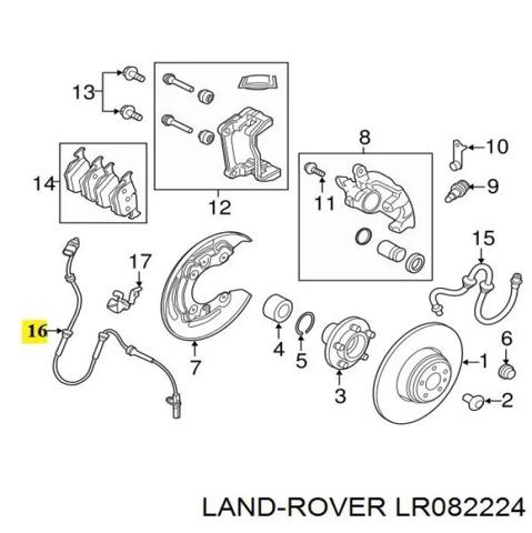Датчик АБС задній лівий LR082224 LAND ROVER