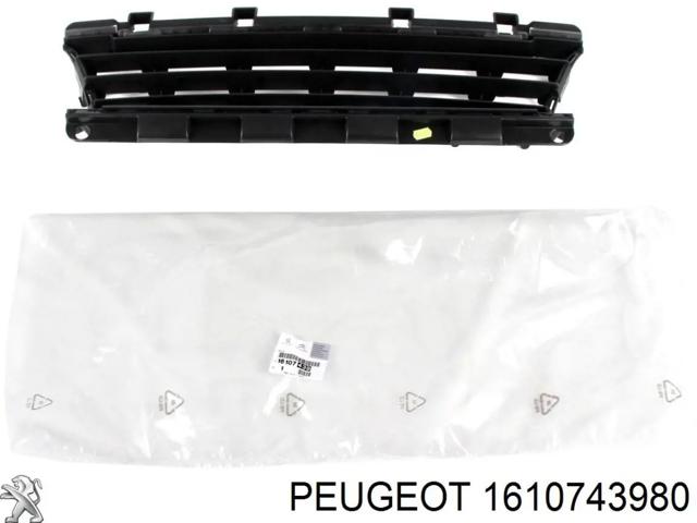Решітка переднього бампера, центральна 1610743980 PEUGEOT