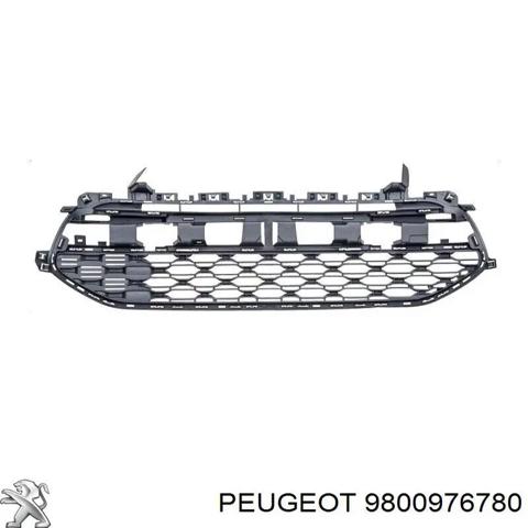 Решітка переднього бампера, центральна 9800976780 PEUGEOT