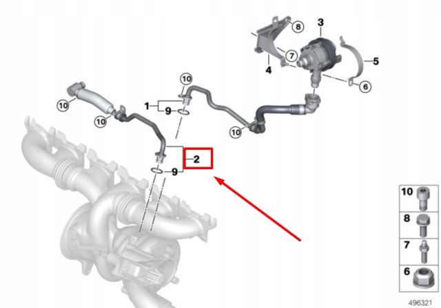 Шланг/патрубок рідинного охолодження турбіни, подача 11538650086 BMW