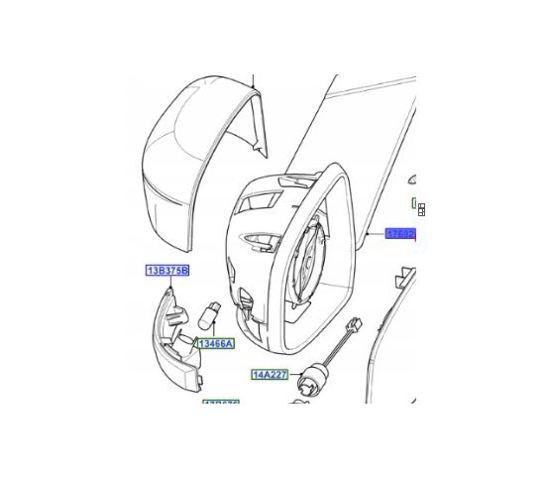 Праве бокове дзеркало 1610043 FORD