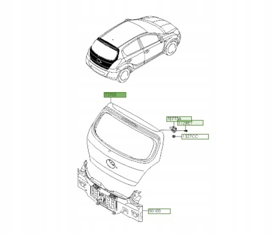 Задні двері багажника Hyundai I20 1
